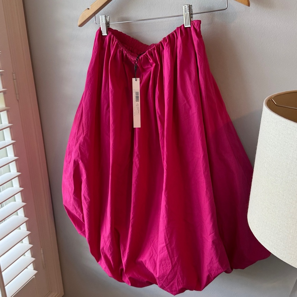 SALE TODAY ONLY! NWT Revolve Susana Monaco Poplin‎ Bubble Dress in Fuchsia - Picture 7 of 10